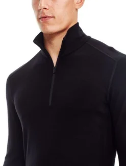 ICEBREAKER MEN'S TECH TOP LONG SLEEVE HALF ZIP Black -Ski Kortings Winkel tech top 5 1