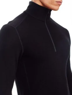 ICEBREAKER MEN'S TECH TOP LONG SLEEVE HALF ZIP Black -Ski Kortings Winkel tech top 6 1